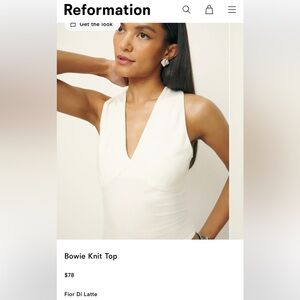 Reformation Bowie Knit Top, Fior Di Latte, M (NWT)